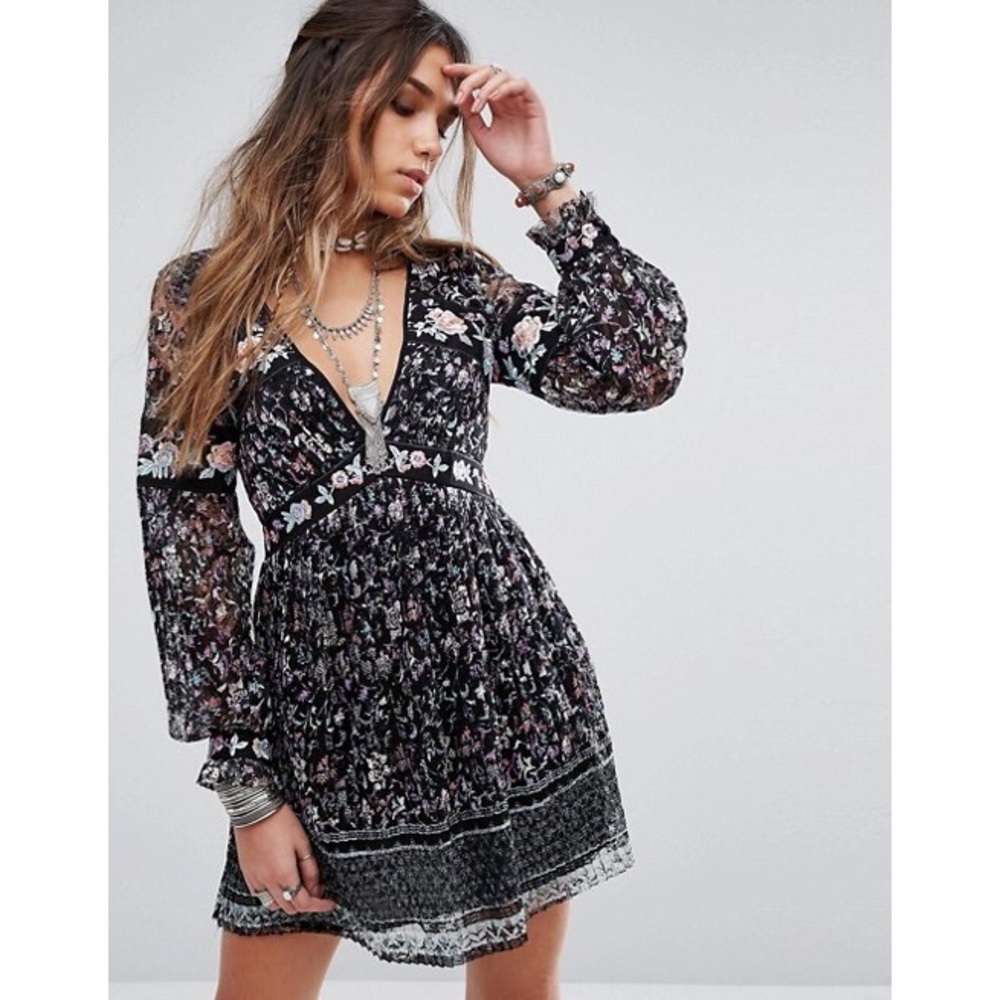 Free People Cherry Blossom Dress in Black