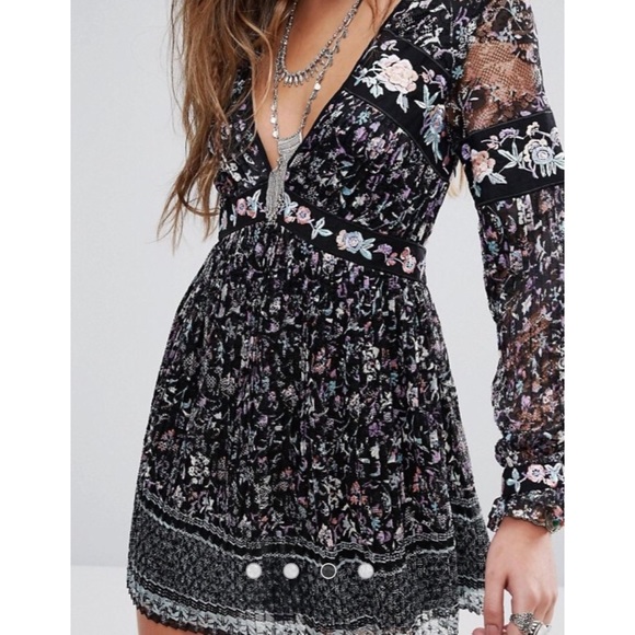 Free People Cherry Blossom Dress in Black - Picture 2 of 6