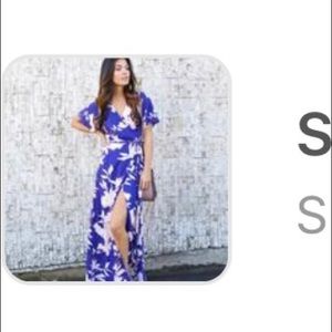 BRAND NEW! Blue Floral Wrap Dress