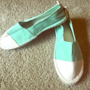 Mint/White JustFab Slip On Sneakers (Never worn!)