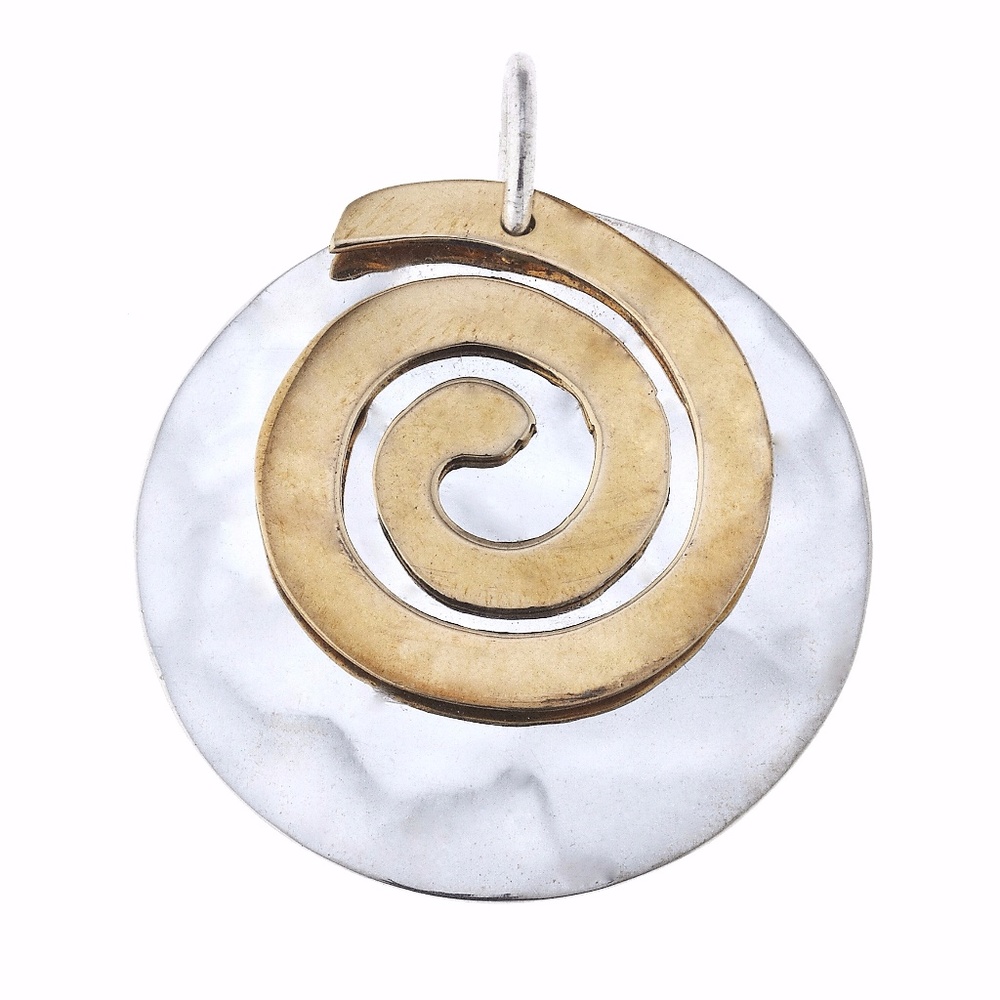 Kele & Co  Two Toned Swirl Pendant