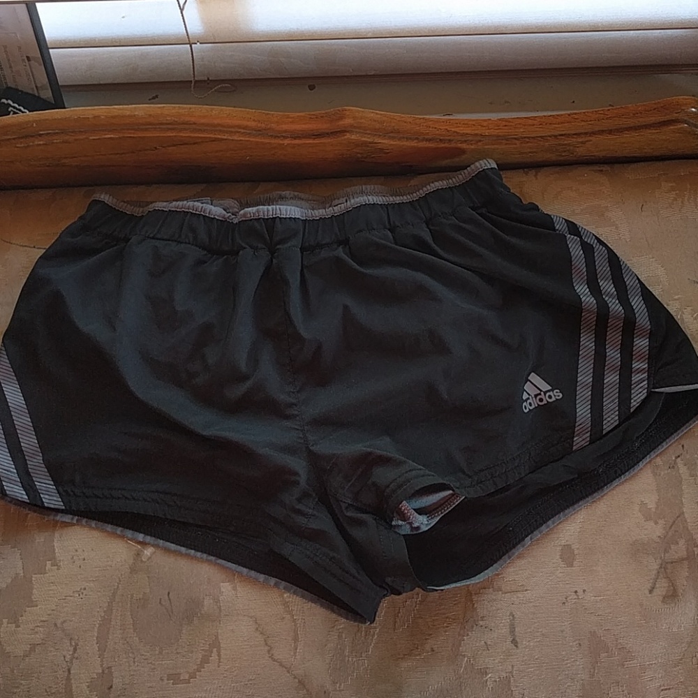 Black adidas running shorts