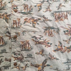 button down shirt geese pattern