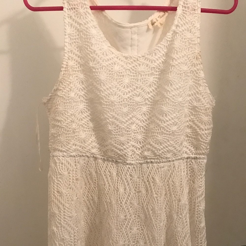 Crochet White Dress w/ Keyhole Back