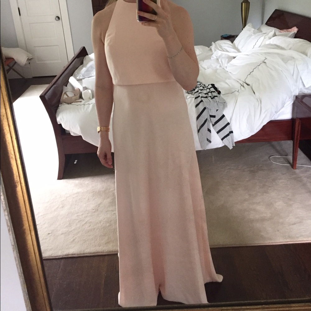 BHLDN Iva Crepe maxi dress in powder sz 2