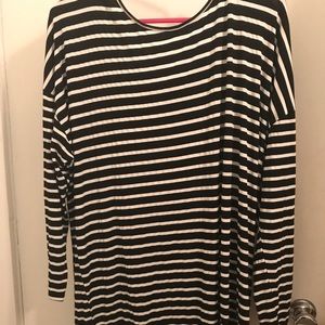 Long Sleeve Striped Dress with Open Back