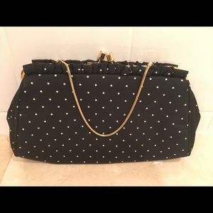 Banana republic Black and white polka dot clutch