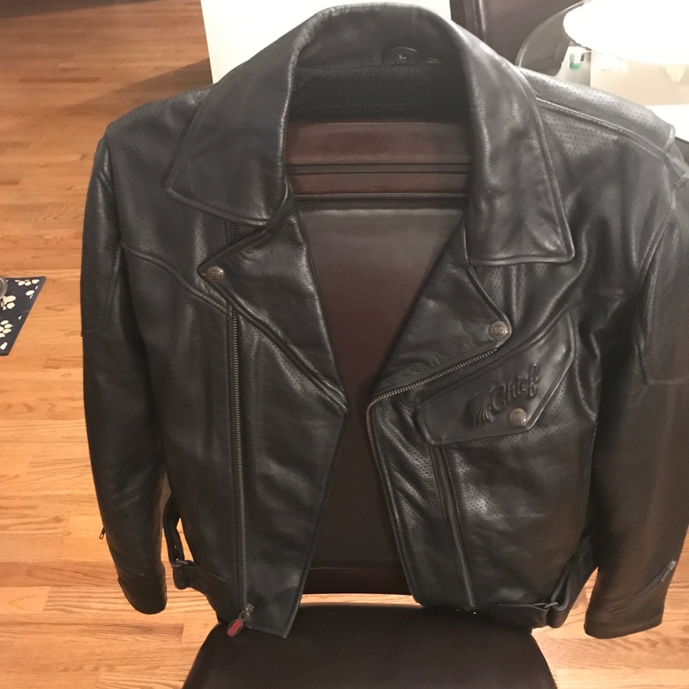 Men's First Gear leather motorcycle jacket