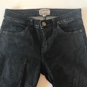 Current/Elliott leather coated ankle skinny