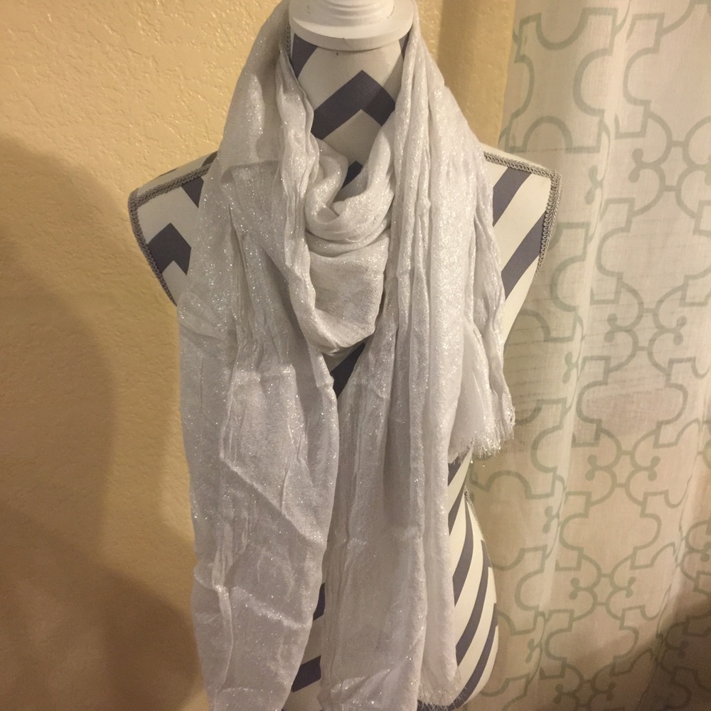 White sparkly scarf