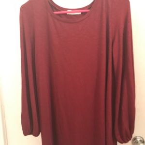 Long Sleeve Maroon Dress