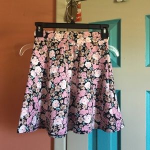 Charlotte Russe Floral Skater Skirt