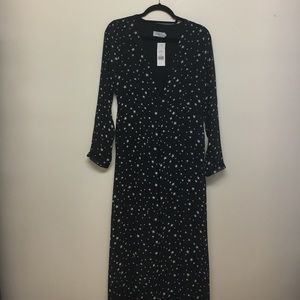 Black Star Patterned Romper with Long Skirt