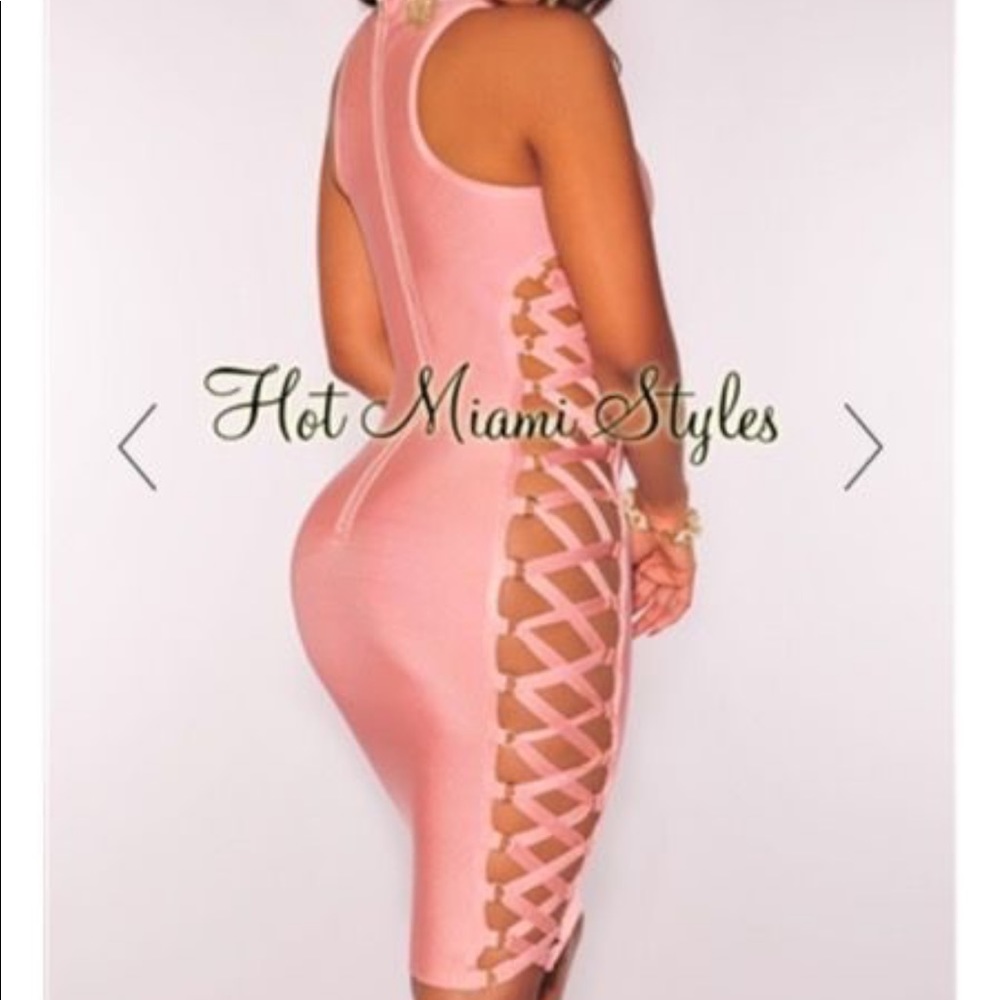 Hot Miami styles pink bandage dress