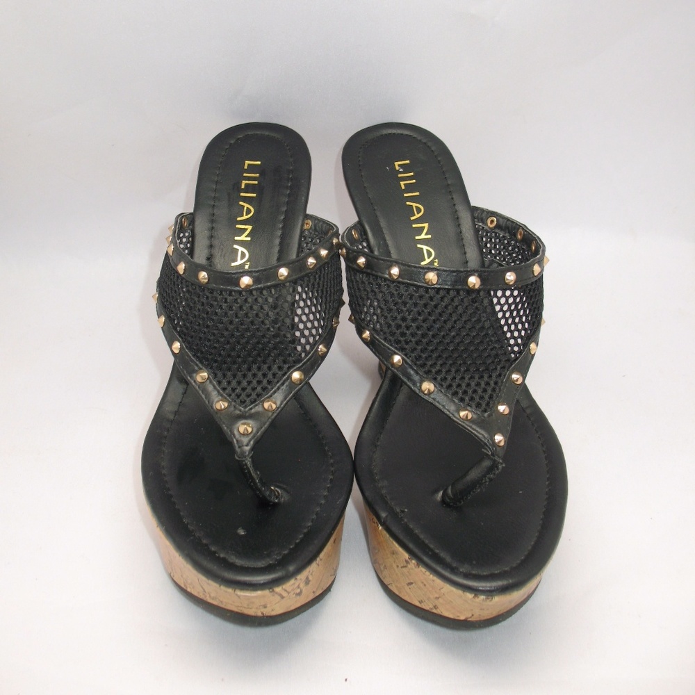 NEW Lilliana Studded Wedge Thongs
