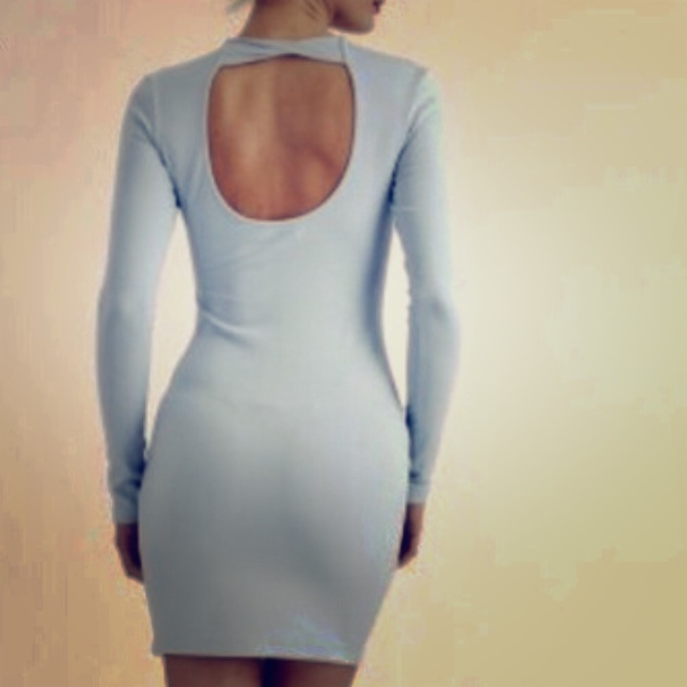 Kittenish Body-con dress Open Back!