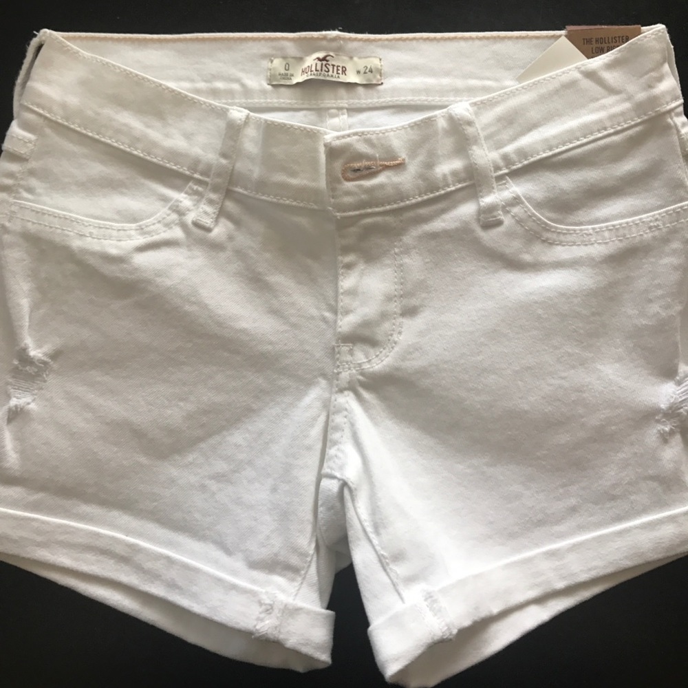 hollister white jean shorts