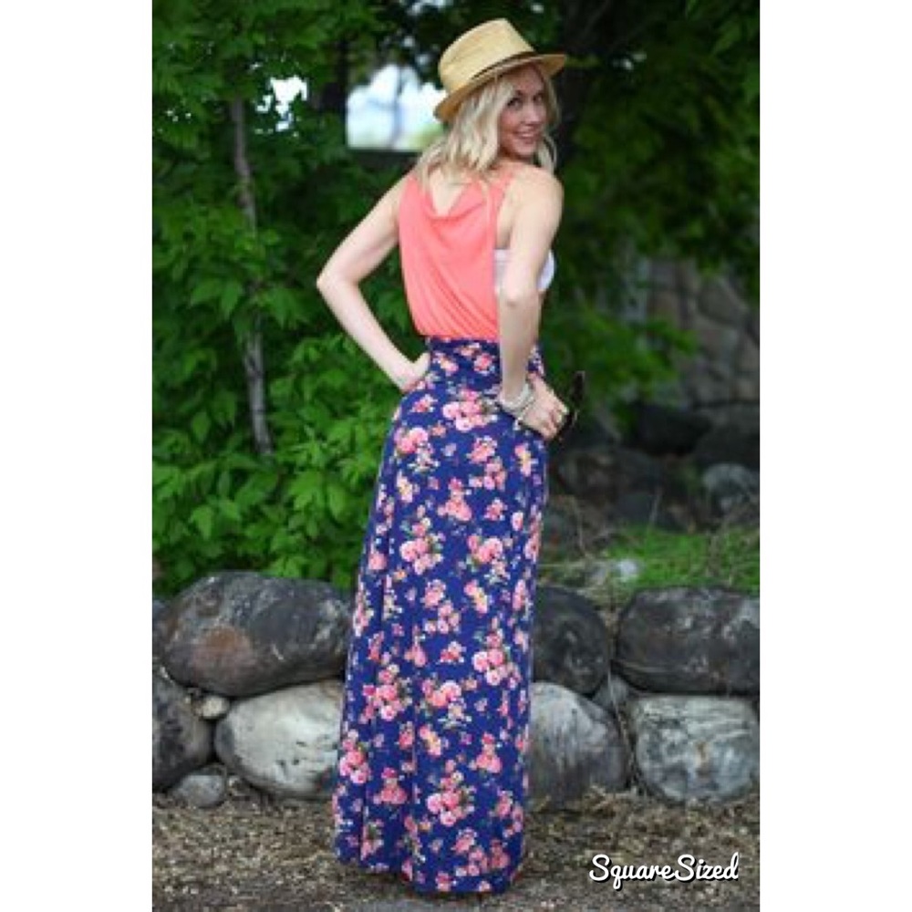 Free people floral maxi skirt