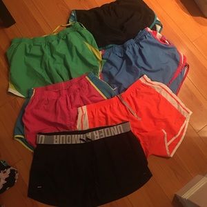 6 pairs of running shorts - Nike, under armour