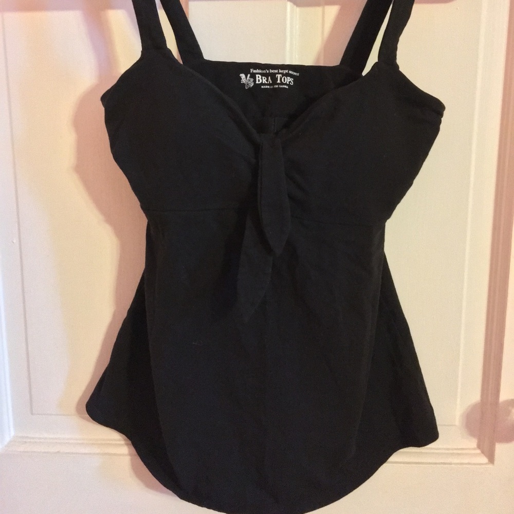 Black Tank Bra Top with Built-In Bra and padding