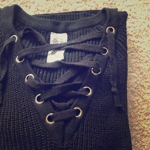 Black lace out sweater - never worn!!