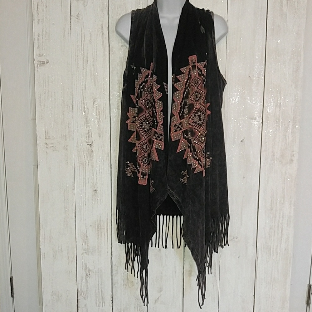 Vocal Ladies Aztec Fringe Vest