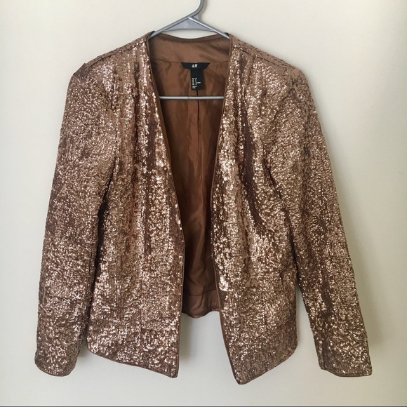 h&m gold sequin jacket