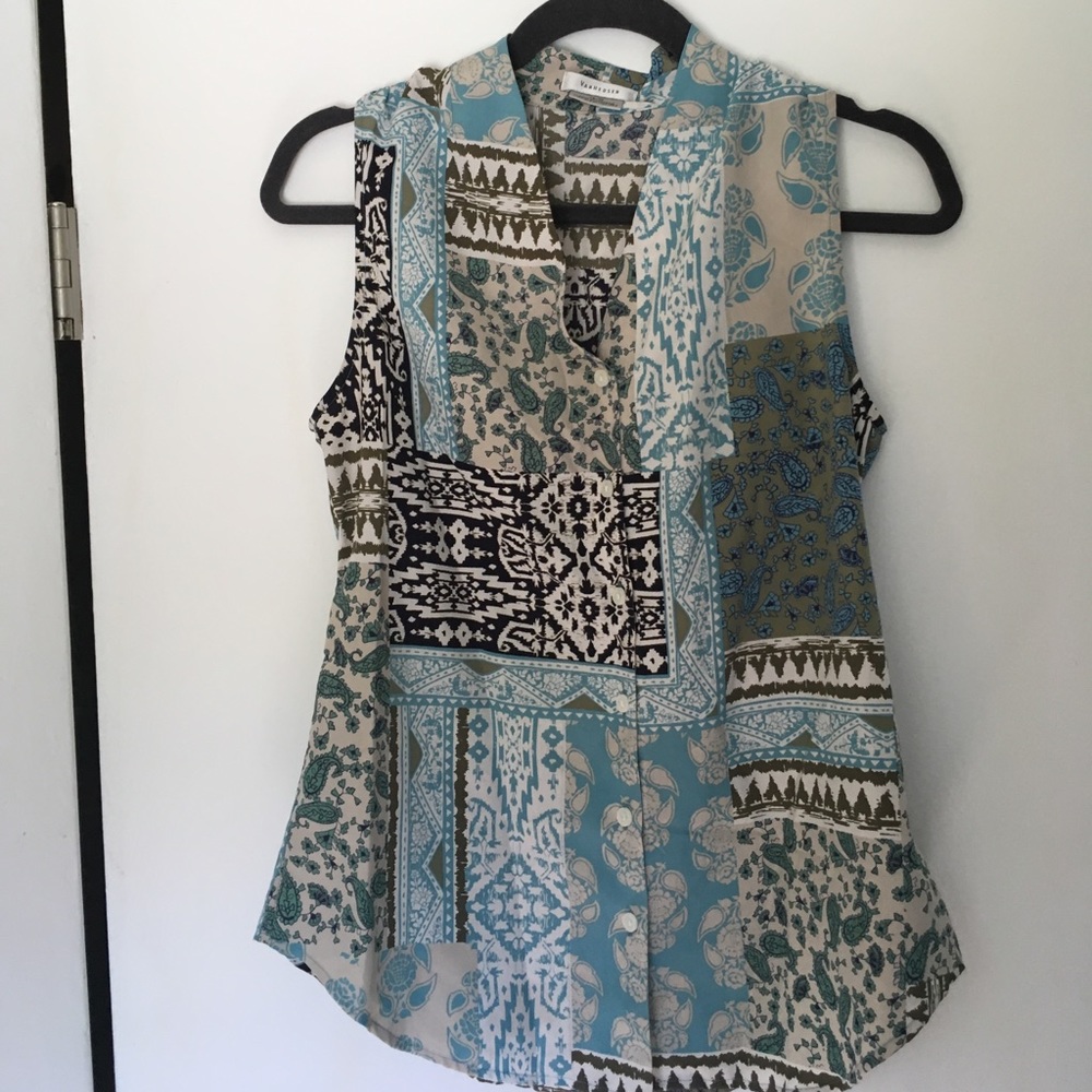 Blue and Green Paisley Tank
