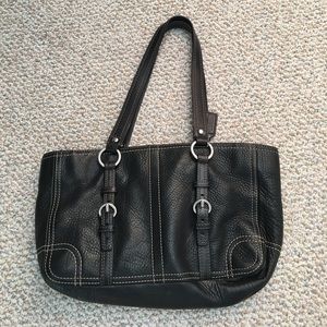 Black COACH purse and matching wallet