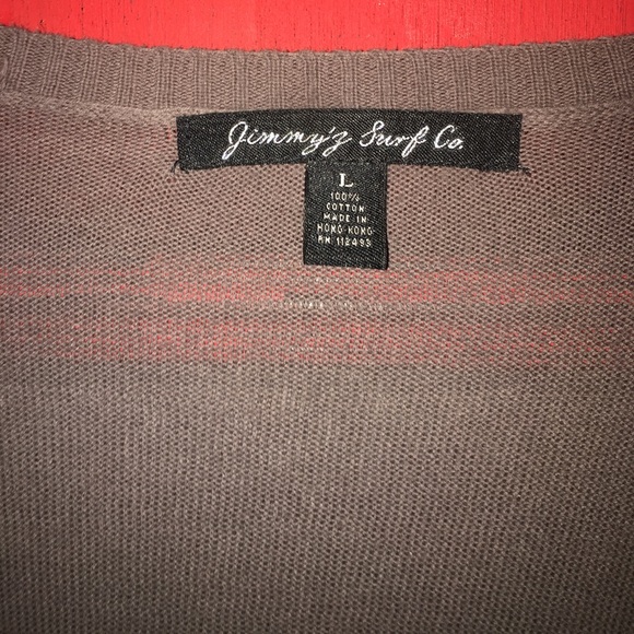 Jimmy'z Surf Co. large brown light weight sweater - Picture 2 of 3