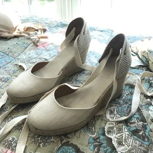 White Soludos Espadrille wedge