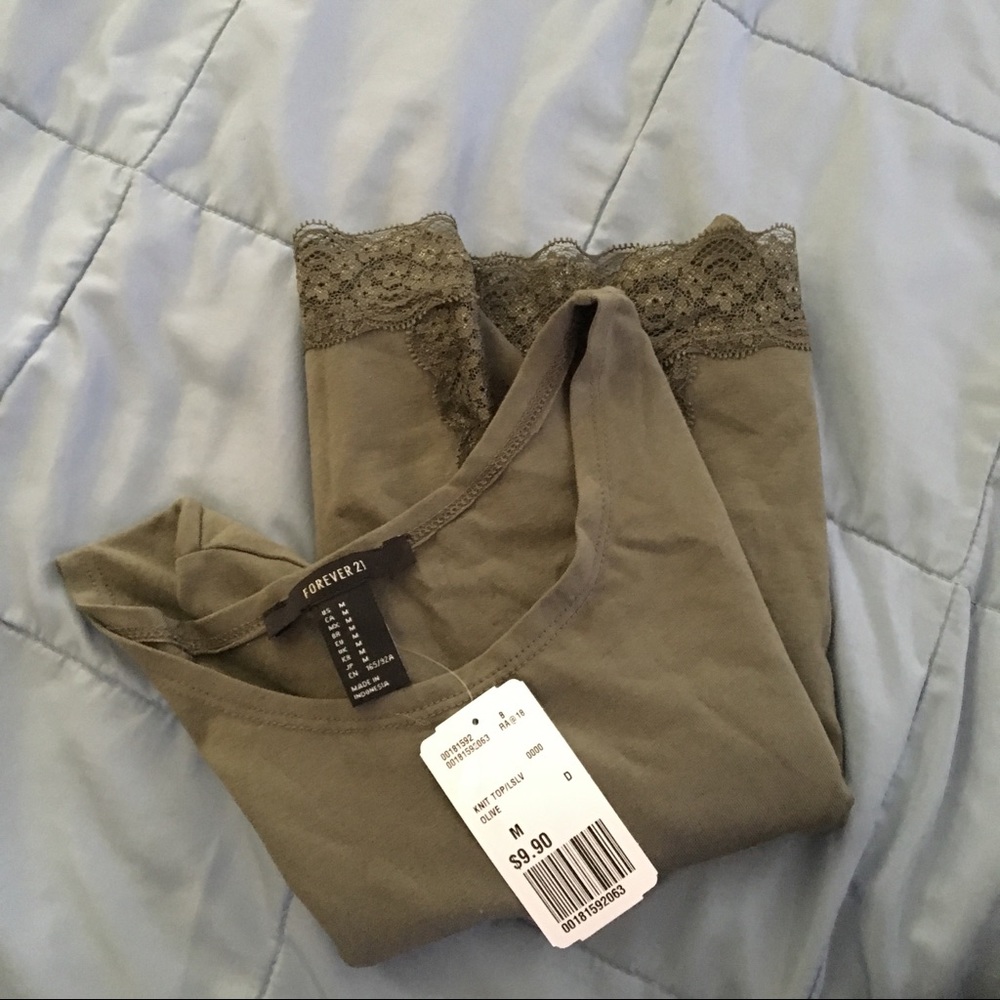 Lacy Long Sleeve Crop Top