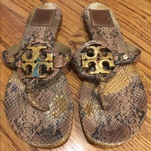 Tory Burch snakeskin miller 2 sandals