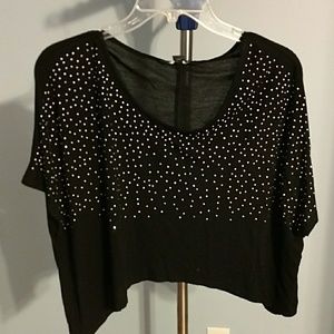 Rhinestone crop top (flowy)