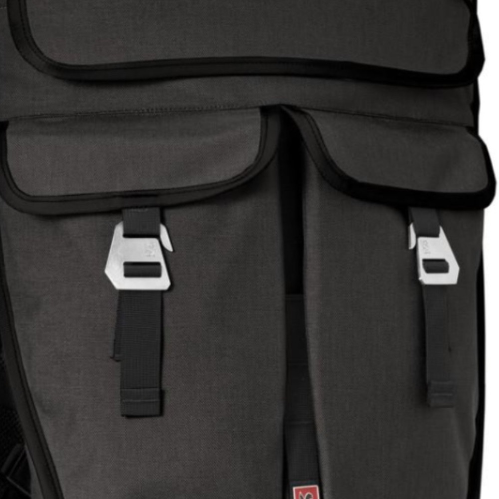 Chrome roll top backpack