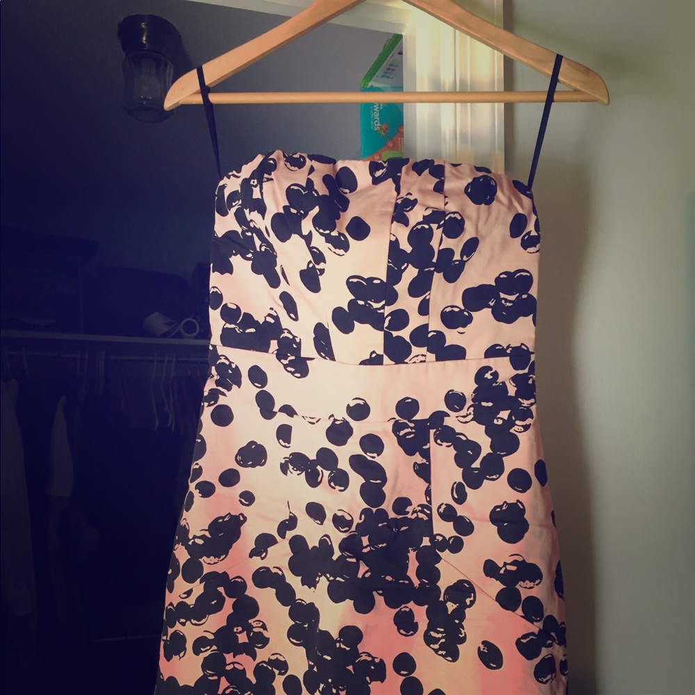 The Limited pink & black polka dress NWT
