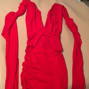 Moda international red convertible dress