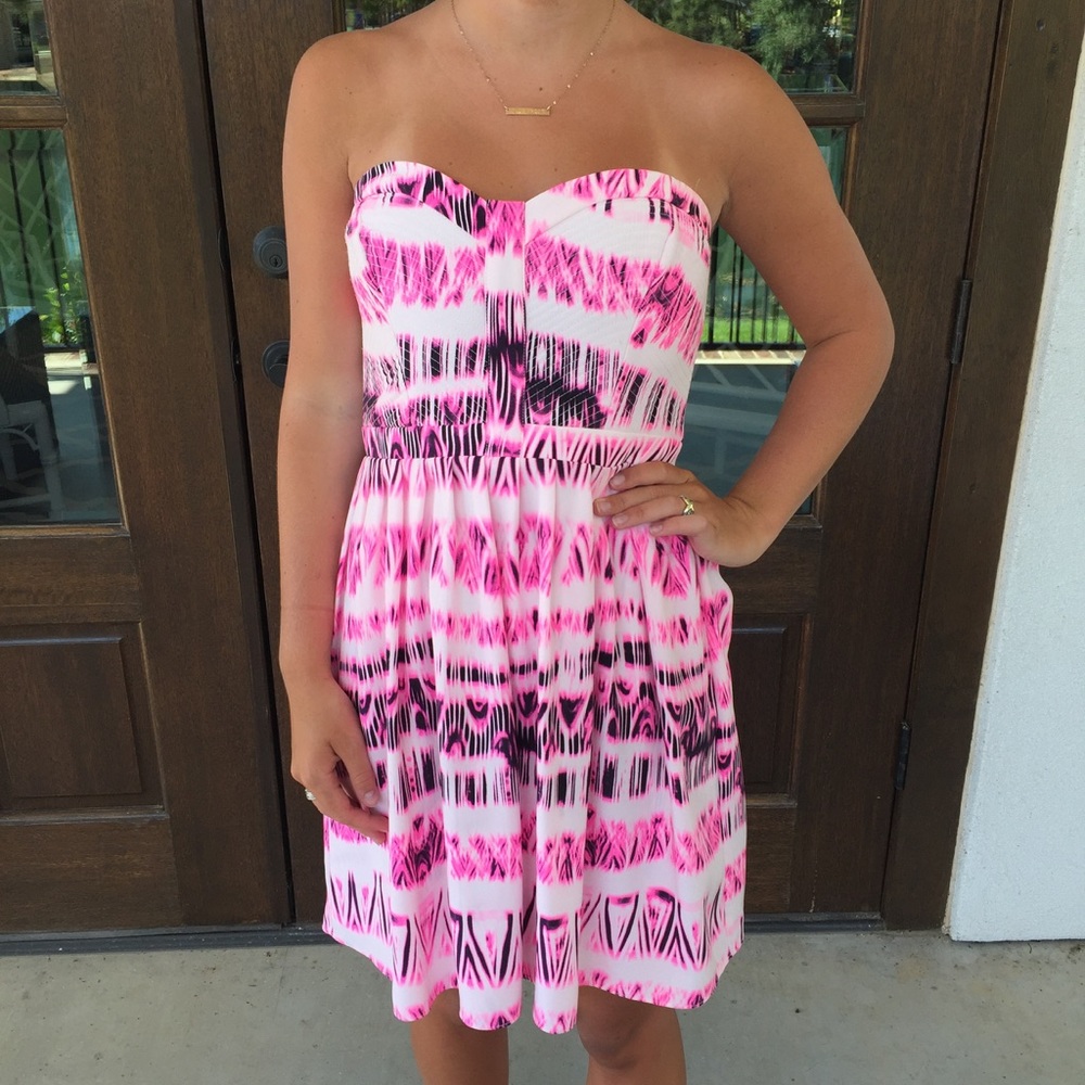 Parker strapless dress in pink cosmos 💕