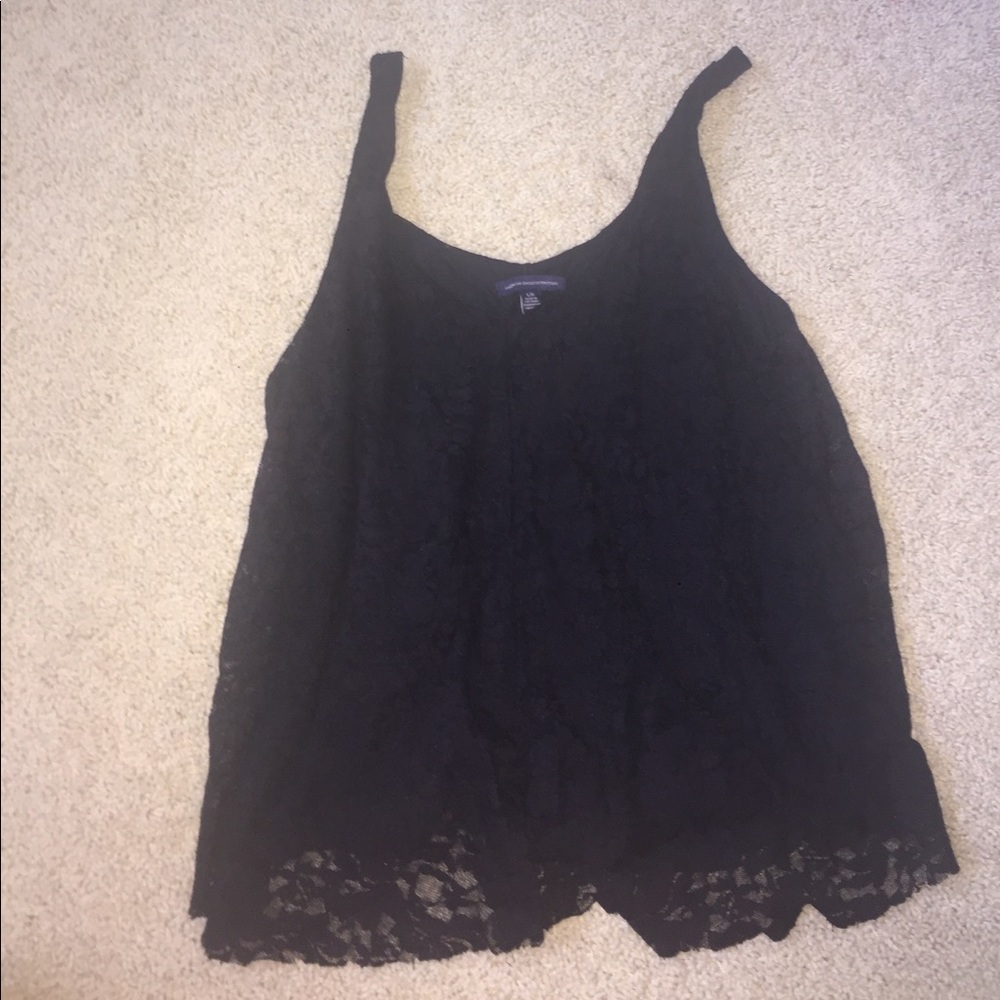 lacy black tank top