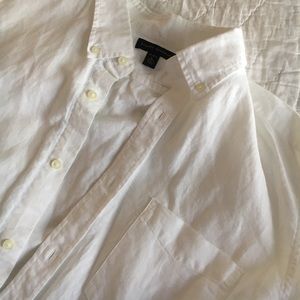 Banana Republic White linen men's button up