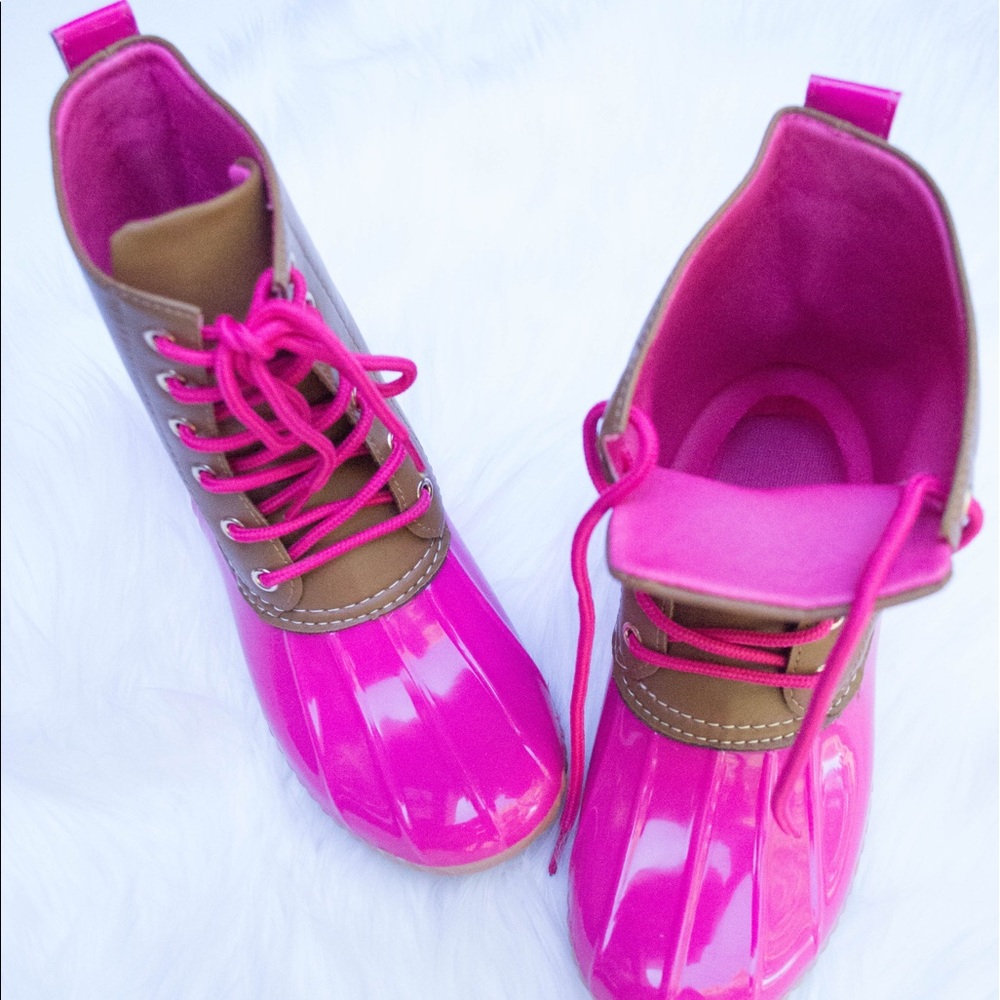 Hot Pink Duck Boots - Picture 2 of 3