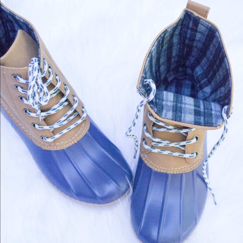 Matte Navy Duck Boots - Picture 2 of 3