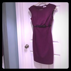 Magenta Calvin Klein Sheath Dress