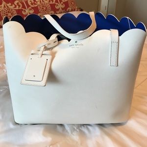 Kate Spade white scalloped tote