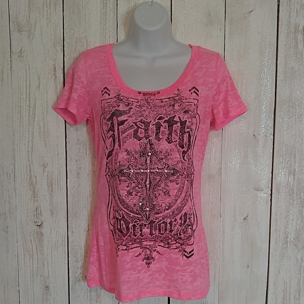 ***SOLD***Urban X Ladies Hot Pink Burn out T Shirt