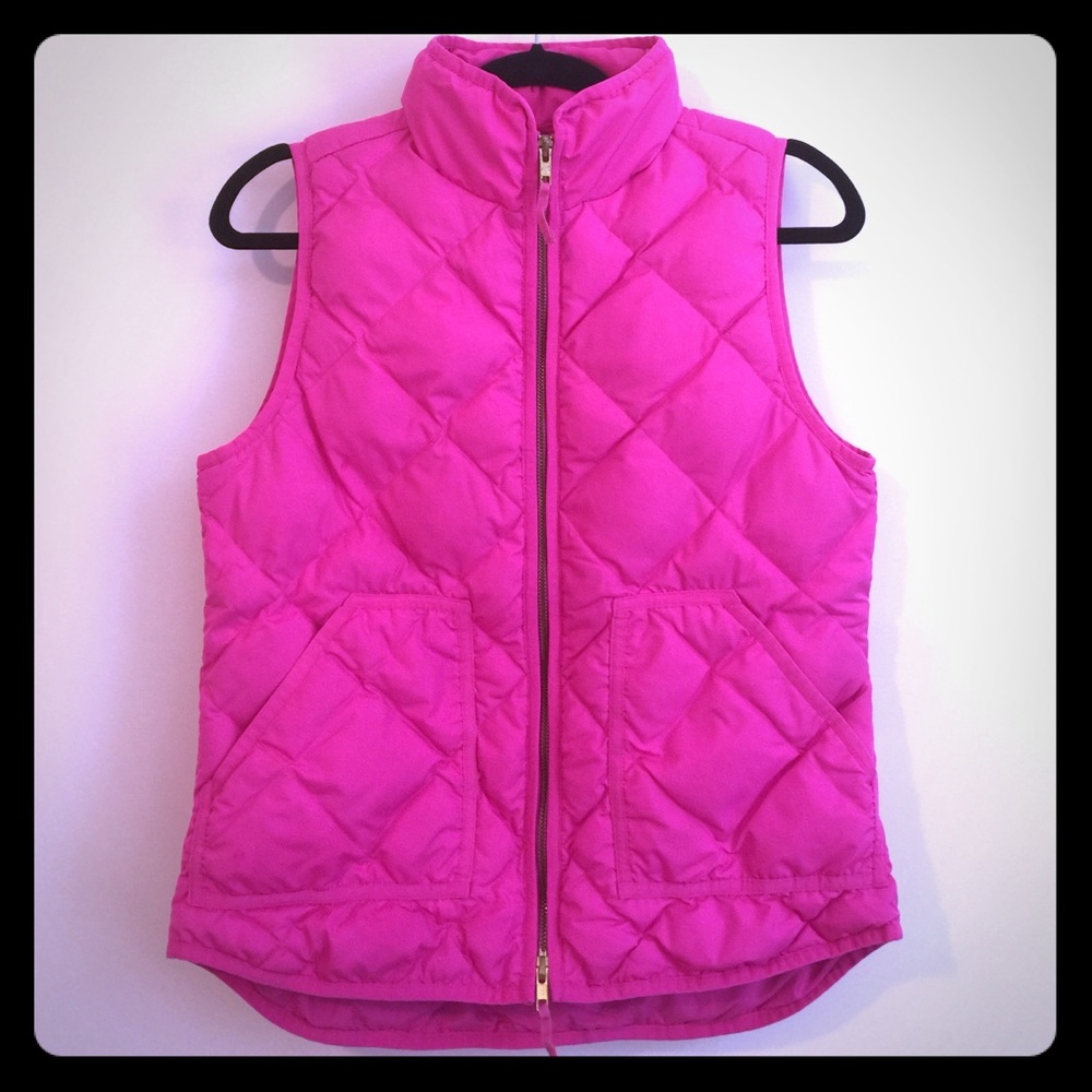 J. Crew Excursion Vest, hot pink Sz S