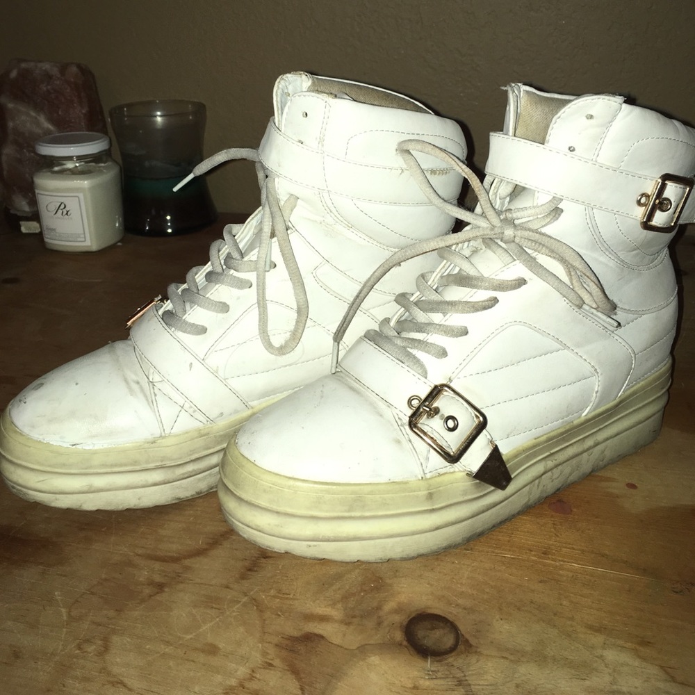 Worn platform sneakers