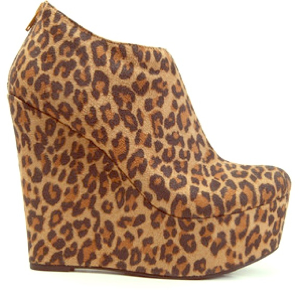 Leopard Wedge Booties