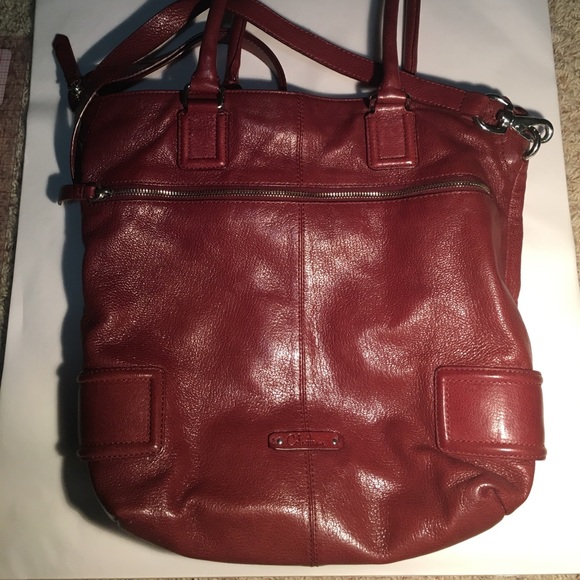 COLE HAAN Large Raspberry Leather Tote 👜 - Picture 4 of 8