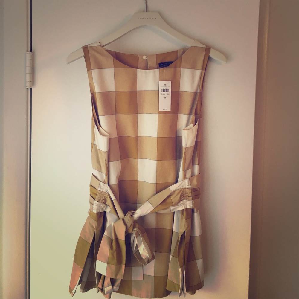 Yellow and white Gingham Top